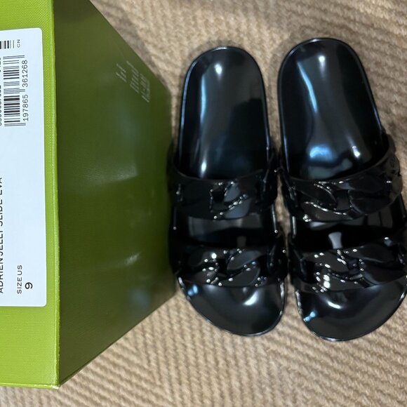 Tory Burch Women Adrien Jelly Lightweight Flat Slide Sandals - Picture 2 of 14